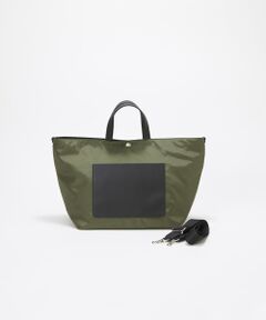 TOPKAPI / トプカピ トートバッグ | 【Breath TOPKAPI sis】【WEB限定】ナイロン レザーポケット トートバッグ ショルダー付き A4 / 軽量 / CALM カーム 