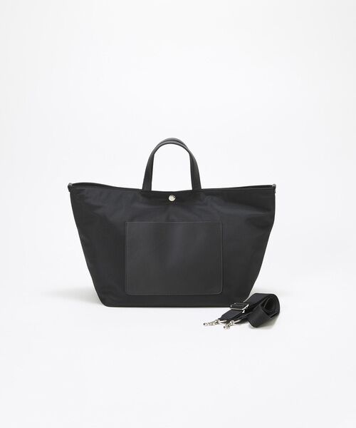 TOPKAPI / トプカピ トートバッグ | 【Breath TOPKAPI sis】【WEB限定】ナイロン レザーポケット トートバッグ ショルダー付き A4 / 軽量 / CALM カーム  | 詳細1