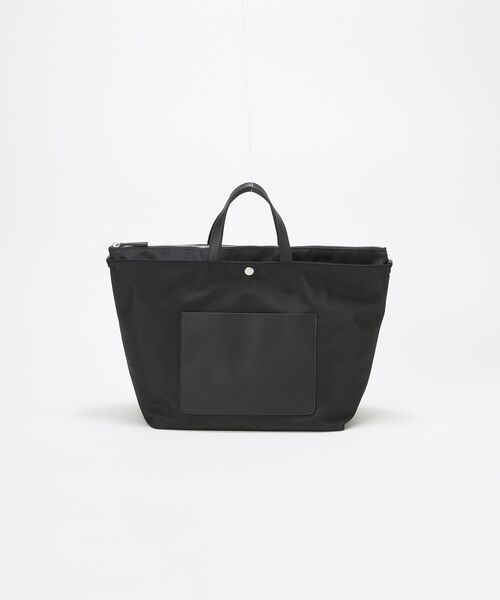 TOPKAPI / トプカピ トートバッグ | 【Breath TOPKAPI sis】【WEB限定】ナイロン レザーポケット トートバッグ ショルダー付き A4 / 軽量 / CALM カーム  | 詳細6