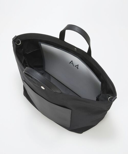 TOPKAPI / トプカピ トートバッグ | 【Breath TOPKAPI sis】【WEB限定】ナイロン レザーポケット トートバッグ ショルダー付き A4 / 軽量 / CALM カーム  | 詳細15