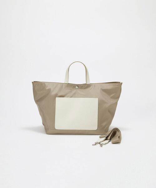 TOPKAPI / トプカピ トートバッグ | 【Breath TOPKAPI sis】【WEB限定】ナイロン レザーポケット トートバッグ ショルダー付き A4 / 軽量 / CALM カーム  | 詳細24