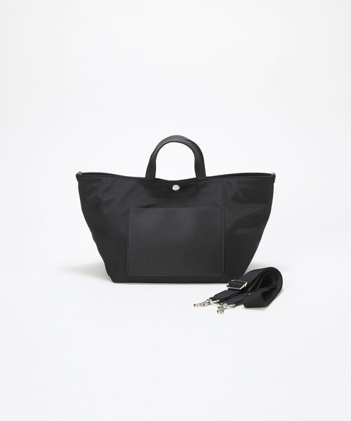 TOPKAPI / トプカピ トートバッグ | 【Breath TOPKAPI sis】【WEB限定】ナイロン レザーポケット ミニ トートバッグ ショルダー付き 軽量 / CALM カーム  | 詳細1