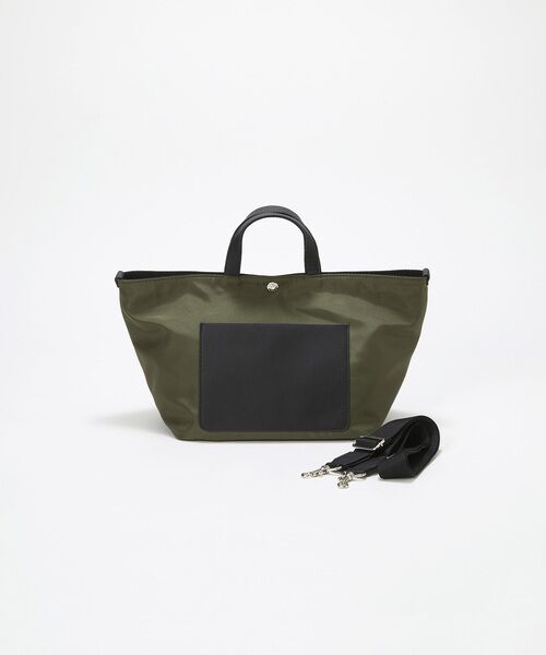 TOPKAPI / トプカピ トートバッグ | 【Breath TOPKAPI sis】【WEB限定】ナイロン レザーポケット ミニ トートバッグ ショルダー付き 軽量 / CALM カーム  | 詳細26