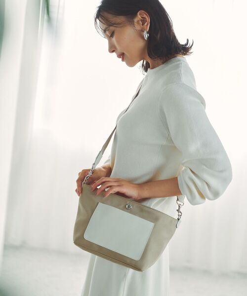 TOPKAPI / トプカピ ショルダーバッグ | 【Breath TOPKAPI sis】【WEB限定】ナイロン レザーポケット ミニ ショルダーバッグ 軽量 / CALM カーム　 | 詳細5