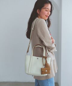 TOPKAPI / トプカピ トートバッグ | 【Breath TOPKAPI】DUAL デュアル シュリンクレザー バイカラー トートバッグ チャーム付き 