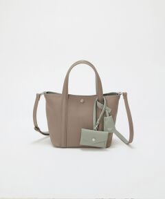 TOPKAPI / トプカピ トートバッグ | 【Breath TOPKAPI】DUAL デュアル シュリンクレザー バイカラー トートバッグ チャーム付き 