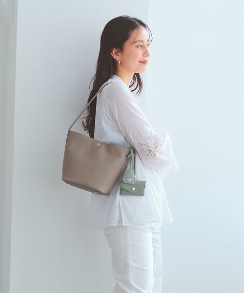 TOPKAPI / トプカピ ショルダーバッグ | 【Breath TOPKAPI】DUAL デュアル シュリンクレザー バイカラー 2way ワンハンドル ショルダーバッグ チャーム付き  | 詳細23