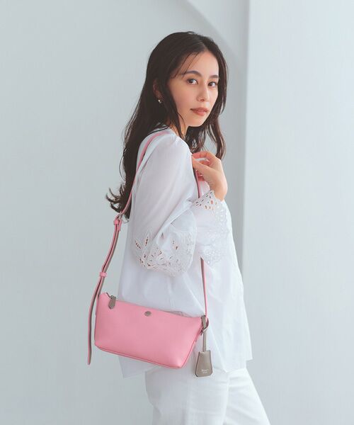 TOPKAPI / トプカピ ショルダーバッグ | 【Breath TOPKAPI】DUAL デュアル シュリンクレザー バイカラー ミニ ショルダーバッグ チャーム付き （ピンク）