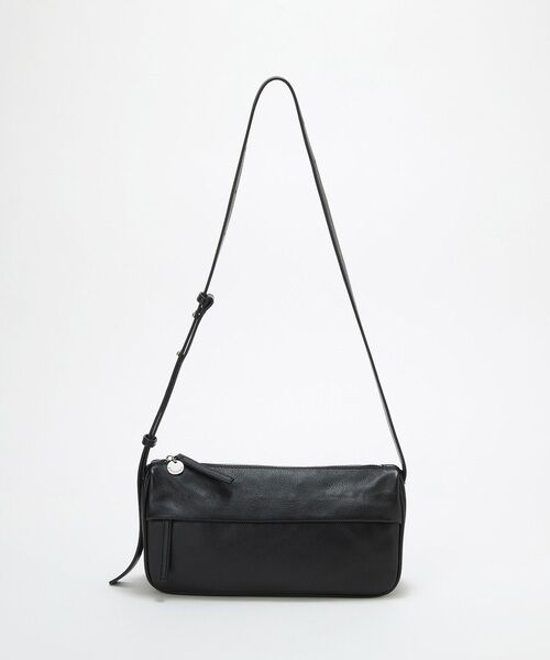 TOPKAPI / トプカピ ショルダーバッグ | 【Breath TOPKAPI】SUPPLE サプル シボレザー スワローマチ ワイド ショルダーバッグ（ブラック）