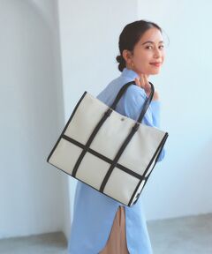 TOPKAPI / トプカピ トートバッグ | 【Breath TOPKAPI】FRAME フレーム レザーベルト スクエア トートバッグ　A4 / 軽量