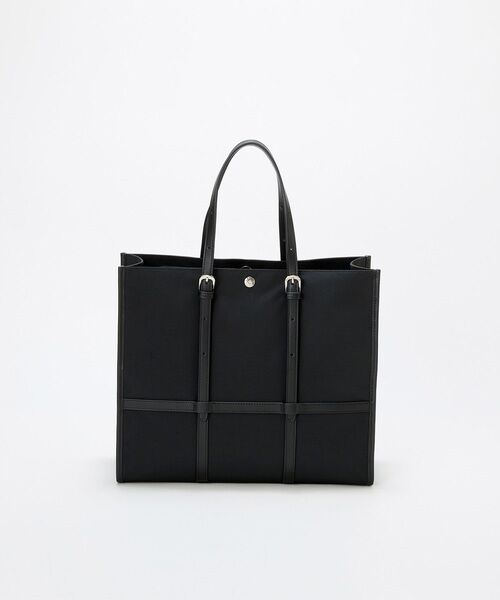 TOPKAPI / トプカピ トートバッグ | 【Breath TOPKAPI】FRAME フレーム レザーベルト スクエア トートバッグ　A4 / 軽量（ブラック）