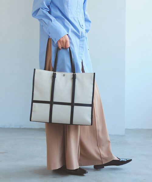 TOPKAPI / トプカピ トートバッグ | 【Breath TOPKAPI】FRAME フレーム レザーベルト スクエア トートバッグ　A4 / 軽量 | 詳細4