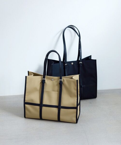 TOPKAPI / トプカピ トートバッグ | 【Breath TOPKAPI】FRAME フレーム レザーベルト スクエア トートバッグ　A4 / 軽量 | 詳細29