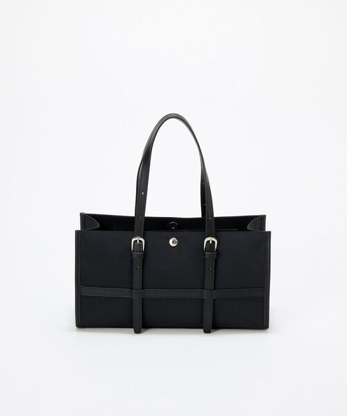 TOPKAPI / トプカピ トートバッグ | 【Breath TOPKAPI】FRAME フレーム レザーベルト ワイド ミニ トートバッグ（ブラック）