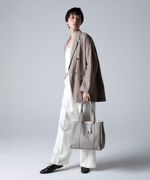 TOPKAPI / トプカピ トートバッグ | 【Breath TOPKAPI】SCOTCH GRAIN スコッチグレイン ロングハンドル ボックス トートバッグ チャーム付き　A4 / 2way　 | 詳細4