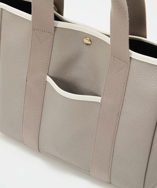 TOPKAPI / トプカピ トートバッグ | 【Breath TOPKAPI】SCOTCH GRAIN スコッチグレイン ロングハンドル ボックス トートバッグ チャーム付き　A4 / 2way　 | 詳細14