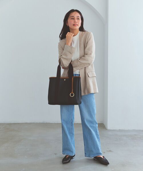 TOPKAPI / トプカピ トートバッグ | 【Breath TOPKAPI】SCOTCH GRAIN スコッチグレイン ロングハンドル ボックス トートバッグ チャーム付き　A4 / 2way　 | 詳細23