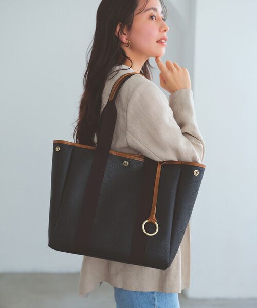 TOPKAPI / トプカピ トートバッグ | 【Breath TOPKAPI】SCOTCH GRAIN スコッチグレイン ロングハンドル ボックス トートバッグ チャーム付き　A4 / 2way　 | 詳細24