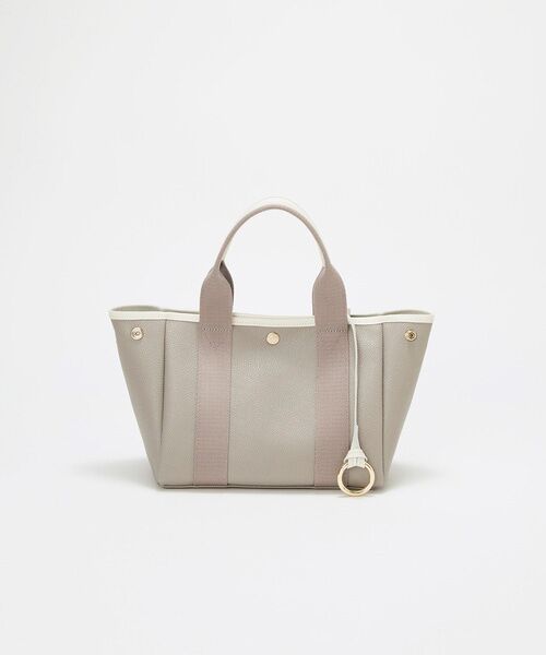 TOPKAPI / トプカピ トートバッグ | 【Breath TOPKAPI】SCOTCH GRAIN スコッチグレイン 2way ミニ トートバッグ チャーム付き　（ライトトープ）