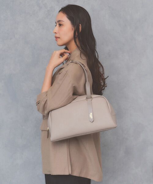 TOPKAPI / トプカピ ボストンバッグ | 【Breath TOPKAPI】RIPPLE リプル ワイド ボストンバッグ チャーム付き（ライトトープ）