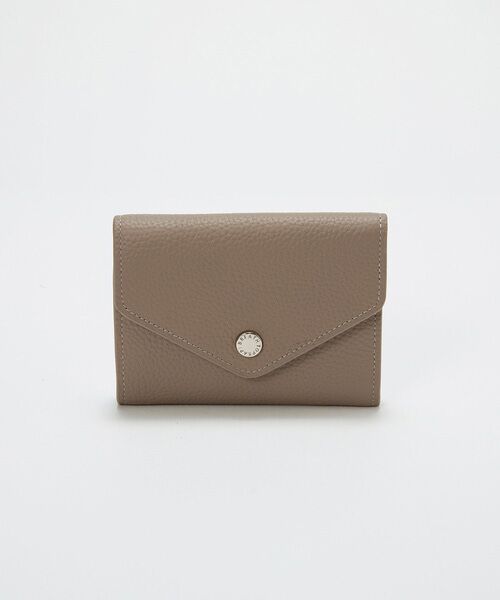 TOPKAPI / トプカピ 財布・コインケース・マネークリップ | 【Breath TOPKAPI】DUAL デュアル シュリンクレザー バイカラー 三つ折り 財布　薄型 / 軽量（グレージュ）