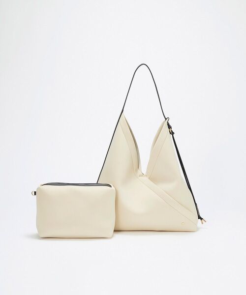 TOPKAPI / トプカピ トートバッグ | 【TREASURE TOPKAPI】ネオプレン 2way ワンハンドル ショルダーバッグ ポーチ付き（クリーム）