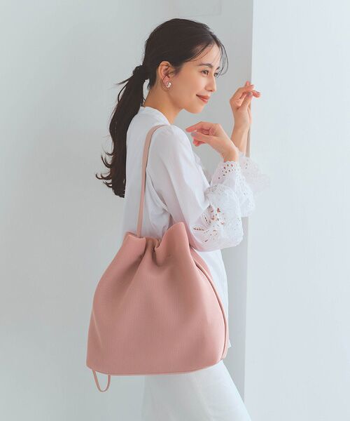 TOPKAPI / トプカピ ショルダーバッグ | 【Breath TOPKAPI】メッシュ 2way ビッグ ワンハンドル ショルダーバッグ（ピンクグレー）