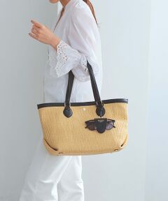 TOPKAPI / トプカピ トートバッグ | 【Breath TOPKAPI】サングラスホルダー付き レザーコンビ カゴバッグ L 
