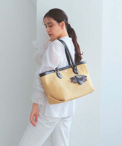 TOPKAPI / トプカピ トートバッグ | 【Breath TOPKAPI】サングラスホルダー付き レザーコンビ カゴバッグ L  | 詳細19