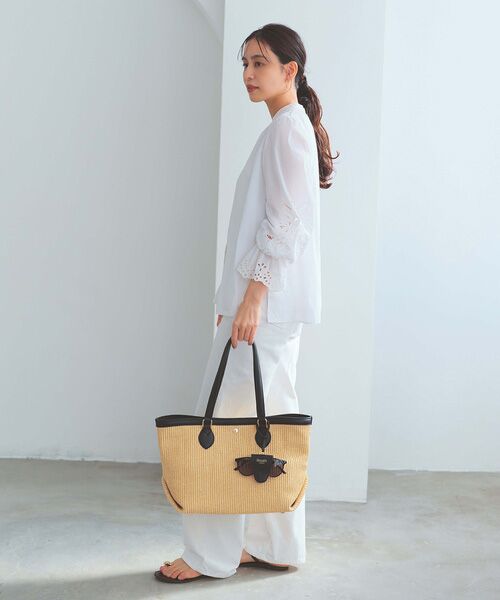 TOPKAPI / トプカピ トートバッグ | 【Breath TOPKAPI】サングラスホルダー付き レザーコンビ カゴバッグ L  | 詳細20