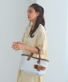 TOPKAPI / トプカピ トートバッグ | 【Breath TOPKAPI】サングラスホルダー付き レザーコンビ カゴバッグ M 