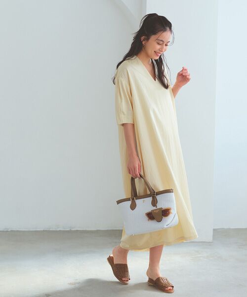 TOPKAPI / トプカピ トートバッグ | 【Breath TOPKAPI】サングラスホルダー付き レザーコンビ カゴバッグ M  | 詳細3