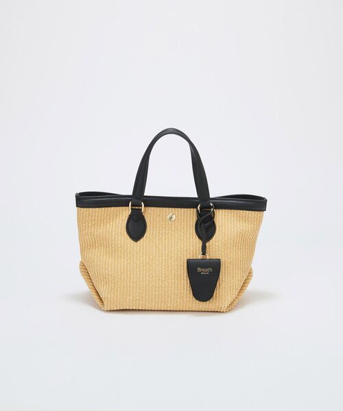 TOPKAPI / トプカピ トートバッグ | 【Breath TOPKAPI】サングラスホルダー付き レザーコンビ カゴバッグ M （ベージュ）