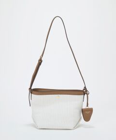 TOPKAPI / トプカピ ショルダーバッグ | 【Breath TOPKAPI】サングラスホルダー付き レザーコンビ カゴ ショルダーバッグ 