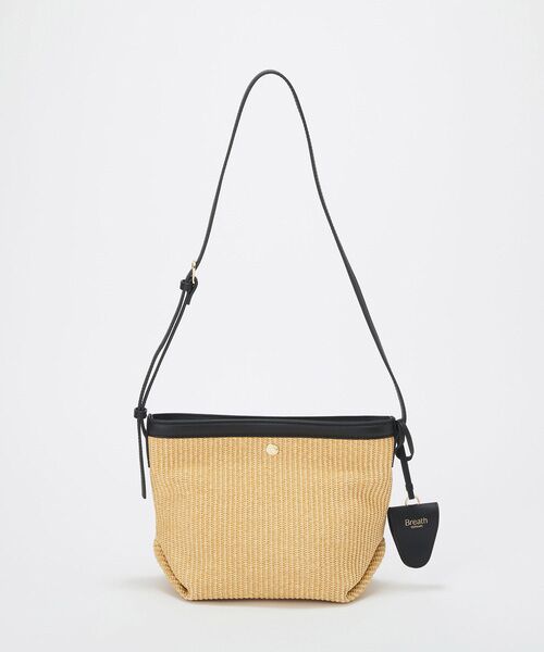 TOPKAPI / トプカピ ショルダーバッグ | 【Breath TOPKAPI】サングラスホルダー付き レザーコンビ カゴ ショルダーバッグ （ベージュ）