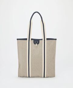 TOPKAPI / トプカピ トートバッグ | 【TREASURE TOPKAPI】レザーコンビ ストライプハンドル スリム トートバッグ　A4 / 軽量