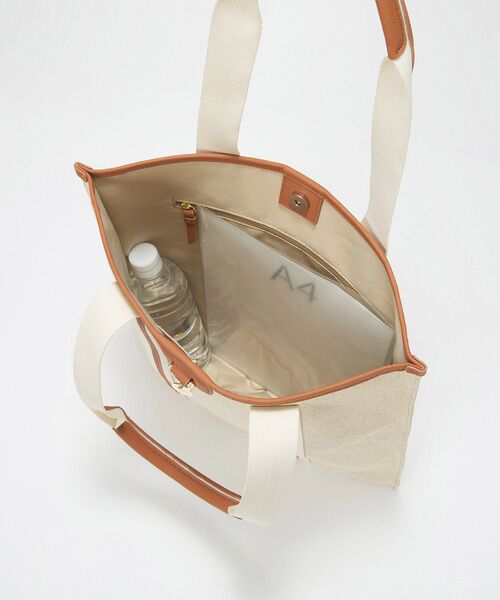 TOPKAPI / トプカピ トートバッグ | 【TREASURE TOPKAPI】レザーコンビ ストライプハンドル スリム トートバッグ　A4 / 軽量 | 詳細9