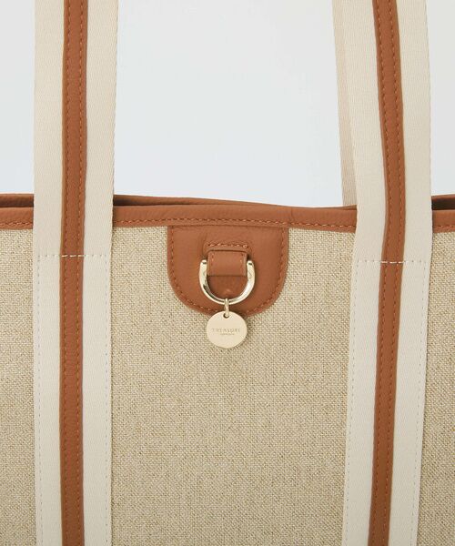 TOPKAPI / トプカピ トートバッグ | 【TREASURE TOPKAPI】レザーコンビ ストライプハンドル スリム トートバッグ　A4 / 軽量 | 詳細13