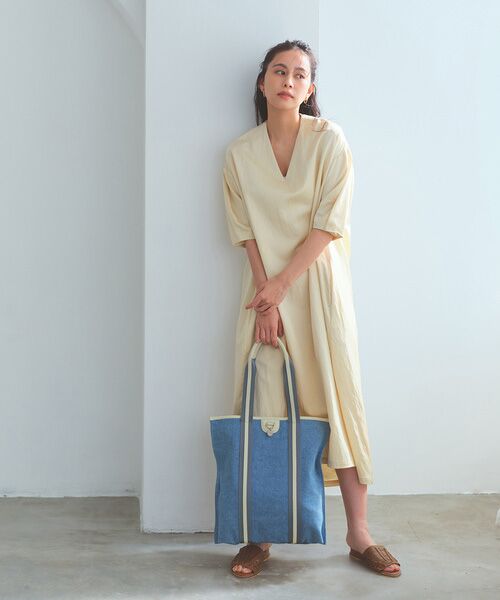 TOPKAPI / トプカピ トートバッグ | 【TREASURE TOPKAPI】レザーコンビ ストライプハンドル スリム トートバッグ　A4 / 軽量 | 詳細16