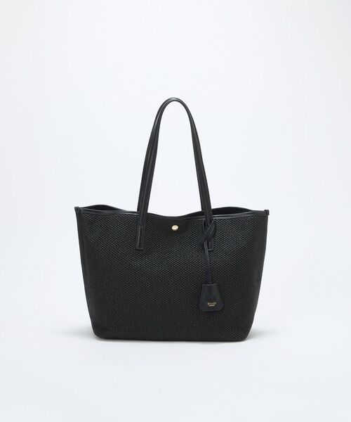 TOPKAPI / トプカピ トートバッグ | 【Breath TOPKAPI】レザーコンビ 雑材風 シンプル トートバッグ チャーム付き　A4 / 軽量 | 詳細3