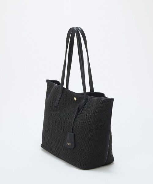 TOPKAPI / トプカピ トートバッグ | 【Breath TOPKAPI】レザーコンビ 雑材風 シンプル トートバッグ チャーム付き　A4 / 軽量 | 詳細4