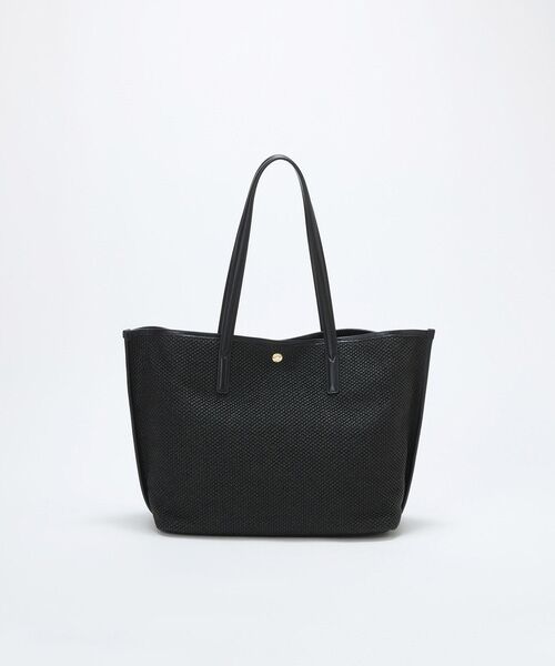 TOPKAPI / トプカピ トートバッグ | 【Breath TOPKAPI】レザーコンビ 雑材風 シンプル トートバッグ チャーム付き　A4 / 軽量 | 詳細5