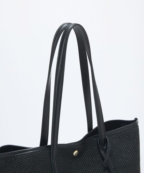 TOPKAPI / トプカピ トートバッグ | 【Breath TOPKAPI】レザーコンビ 雑材風 シンプル トートバッグ チャーム付き　A4 / 軽量 | 詳細7