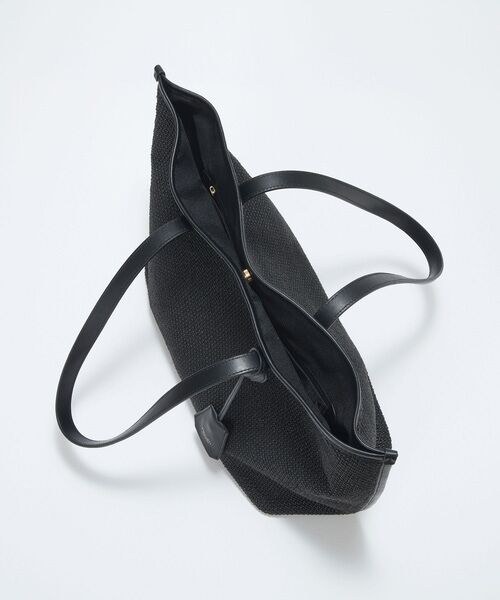 TOPKAPI / トプカピ トートバッグ | 【Breath TOPKAPI】レザーコンビ 雑材風 シンプル トートバッグ チャーム付き　A4 / 軽量 | 詳細11