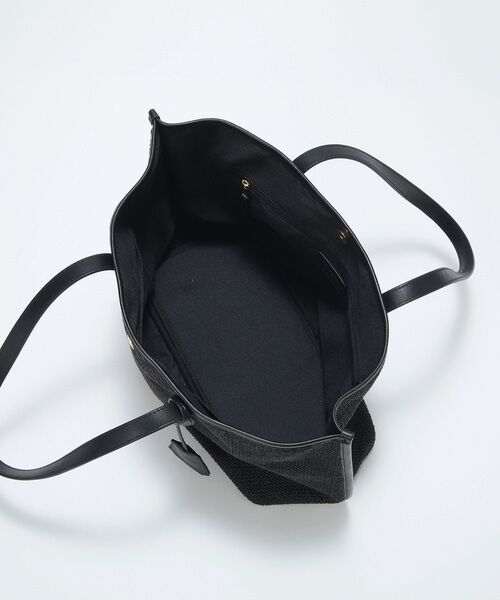 TOPKAPI / トプカピ トートバッグ | 【Breath TOPKAPI】レザーコンビ 雑材風 シンプル トートバッグ チャーム付き　A4 / 軽量 | 詳細12