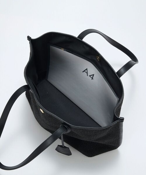 TOPKAPI / トプカピ トートバッグ | 【Breath TOPKAPI】レザーコンビ 雑材風 シンプル トートバッグ チャーム付き　A4 / 軽量 | 詳細13