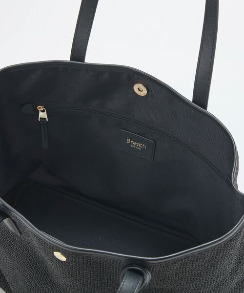 TOPKAPI / トプカピ トートバッグ | 【Breath TOPKAPI】レザーコンビ 雑材風 シンプル トートバッグ チャーム付き　A4 / 軽量 | 詳細15