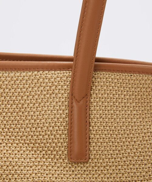 TOPKAPI / トプカピ トートバッグ | 【Breath TOPKAPI】レザーコンビ 雑材風 シンプル トートバッグ チャーム付き　A4 / 軽量 | 詳細19