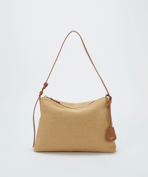 TOPKAPI / トプカピ ショルダーバッグ | 【Breath TOPKAPI】レザーコンビ 雑材風 シンプル ショルダーバッグ チャーム付き | 詳細6