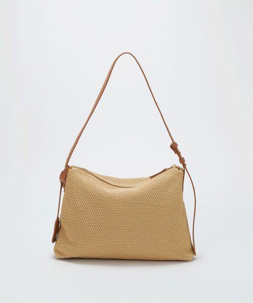 TOPKAPI / トプカピ ショルダーバッグ | 【Breath TOPKAPI】レザーコンビ 雑材風 シンプル ショルダーバッグ チャーム付き | 詳細8